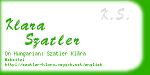 klara szatler business card
