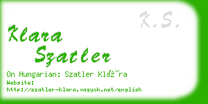 klara szatler business card